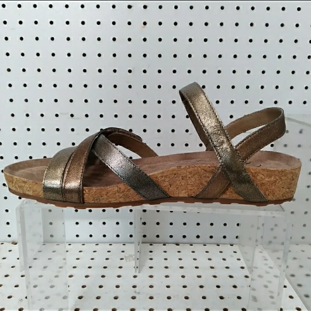 Ros Hommerson | Multi Leather Sandals | Women's Cork-wrapped Flat Wedge Strappy
